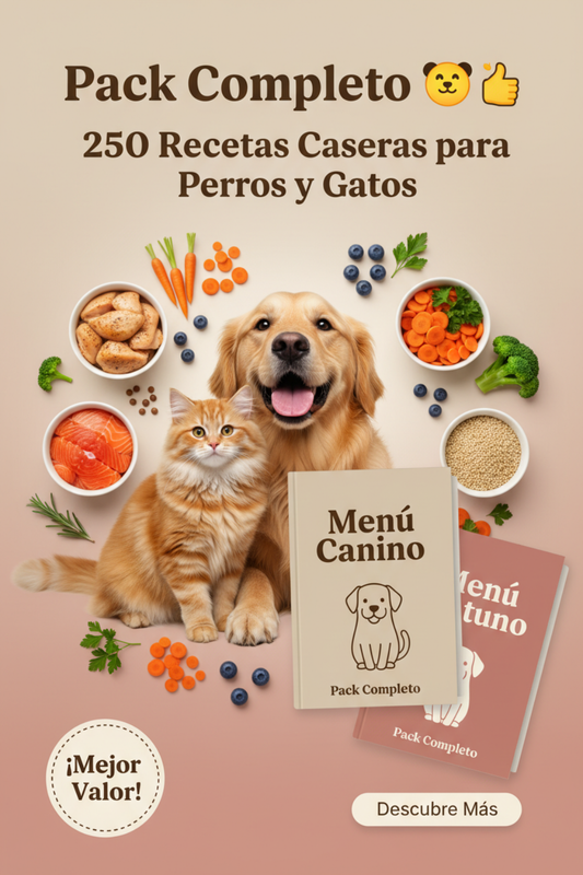Pack Completo Mascotas | 250 Recetas para Perros y Gatos | Descarga Inmediata